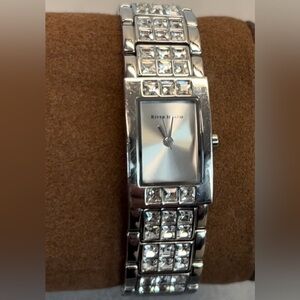 River Island Quartz Ladies rectangular crystal rhinestone cubic zirconia Watch